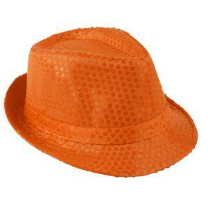 Chapeau à sequins fluo - Orange