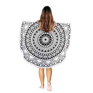 Fouta Mandala avec imprimés - Blanc