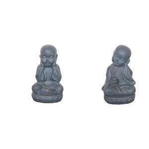 Bouddha assis - 22 x H 35 x 18 cm - Gris - MOOREA