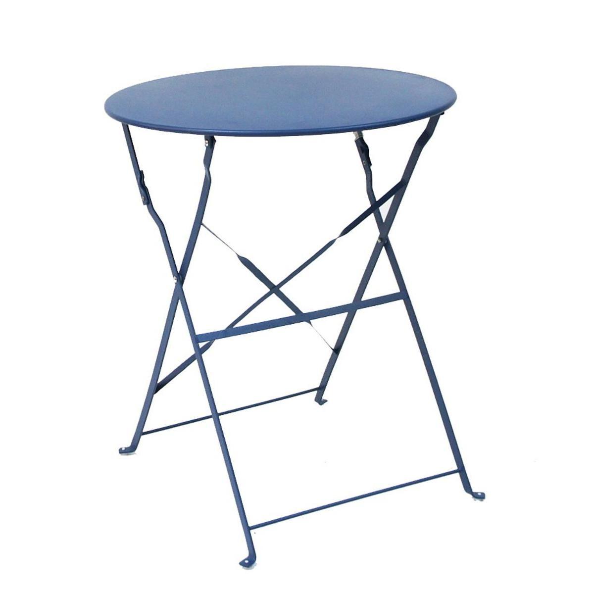 Table Diana ronde - 60 x 60 x H 71 cm - Bleu - MOOREA