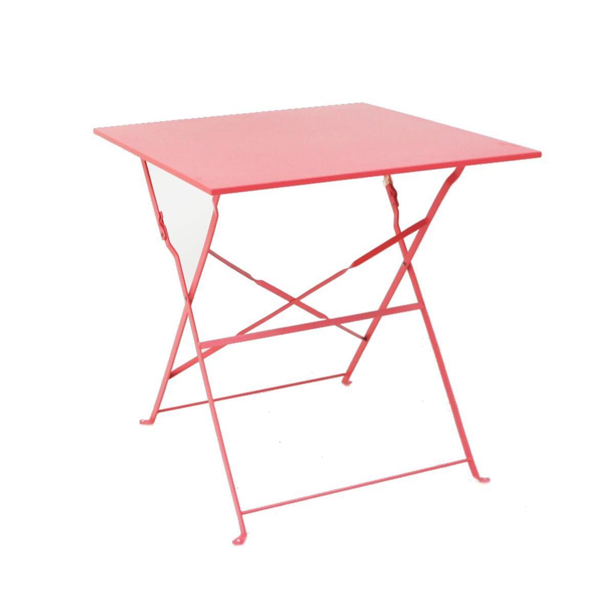 Table Diana carrée - 70 x 70 x H 71 cm - Rouge fraise - MOOREA