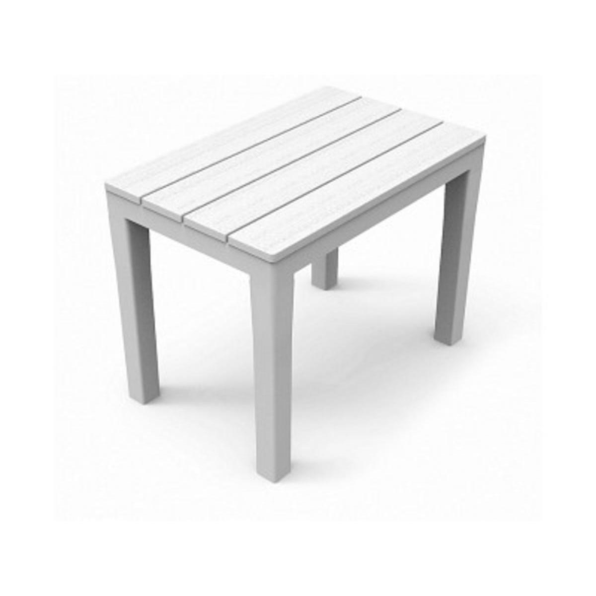 Tabouret imitation bois - 60 x 38.5 x H 45 cm - Gris Blanc