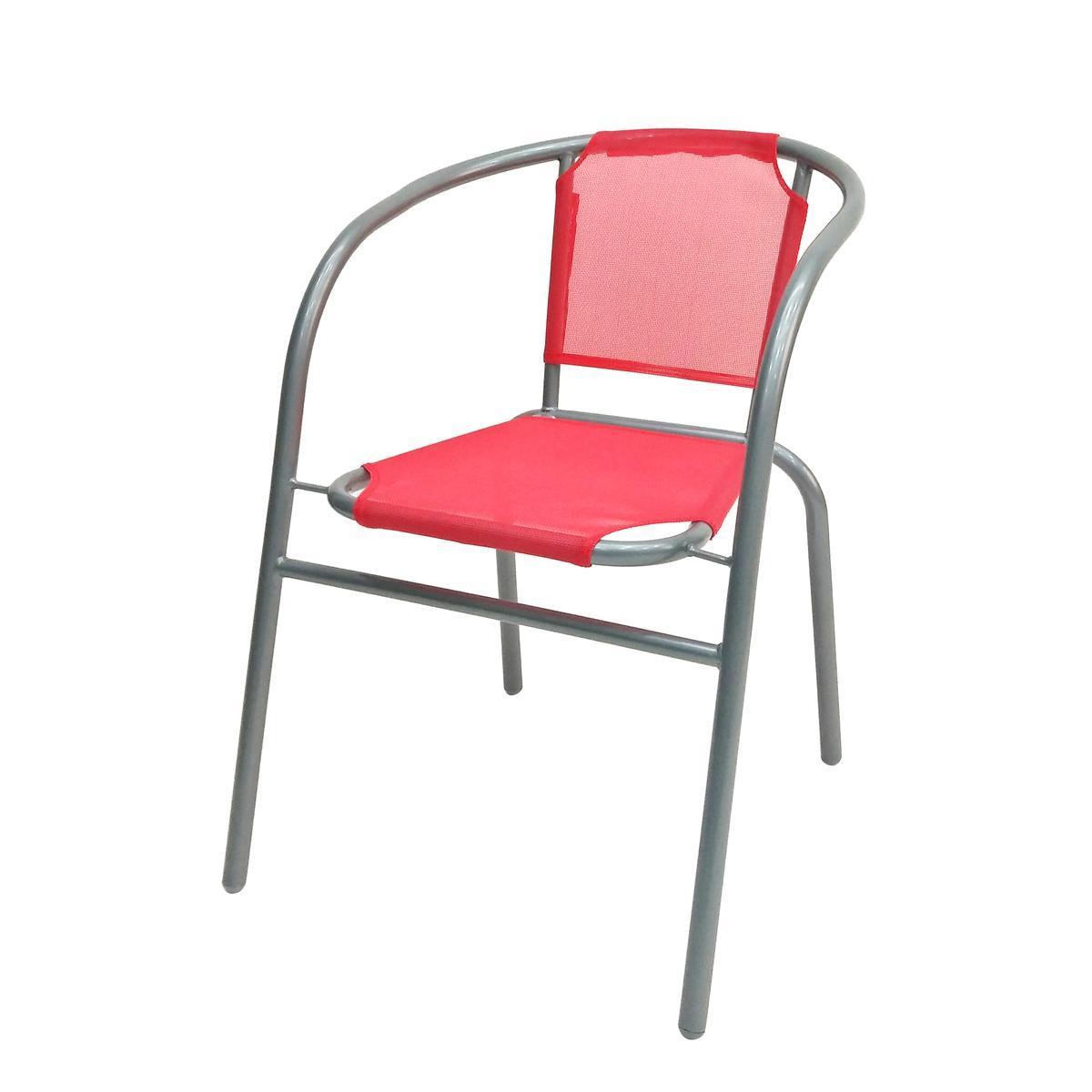 Fauteuil Bistrot - 59 x 51 x H 73 cm - Rouge fraise