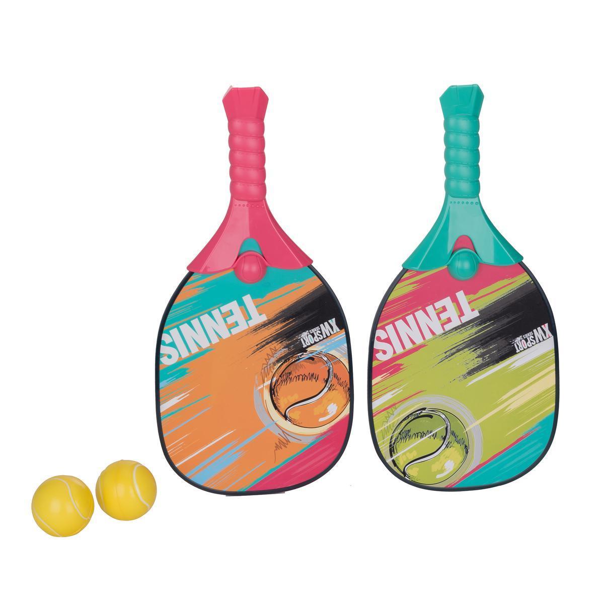 2 raquettes de tennis + 2 balles