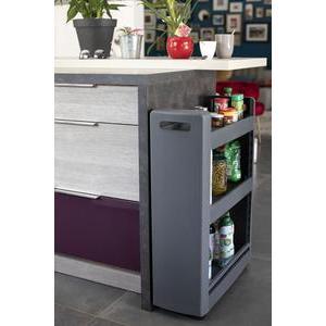 Desserte 3 niveaux Mobilo - L 60 x H 79 x l 22 cm - Différents modèles - Gris