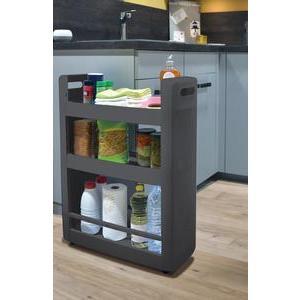 Desserte 3 niveaux Mobilo - L 60 x H 79 x l 22 cm - Différents modèles - Gris