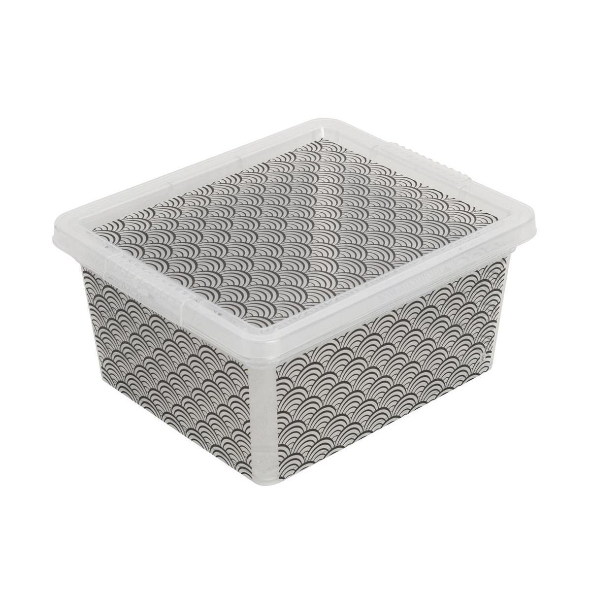 Boîte en plastique Geometric - 19 x 16 x H 9 cm