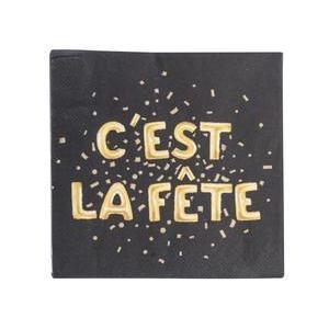 20 serviettes jetables c'est la fête - 33 x 33 cm