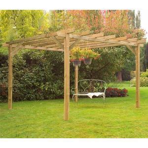 Pergola Wood - 300 x 300 x H 244 cm - Marron