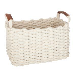 Panier tressé avec anses - L. 34,5 x P. 25 x H. 20 cm - ATMOSPHERA