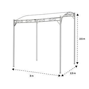 Pergola Baldo - 2.5 x L 3 m - Gris