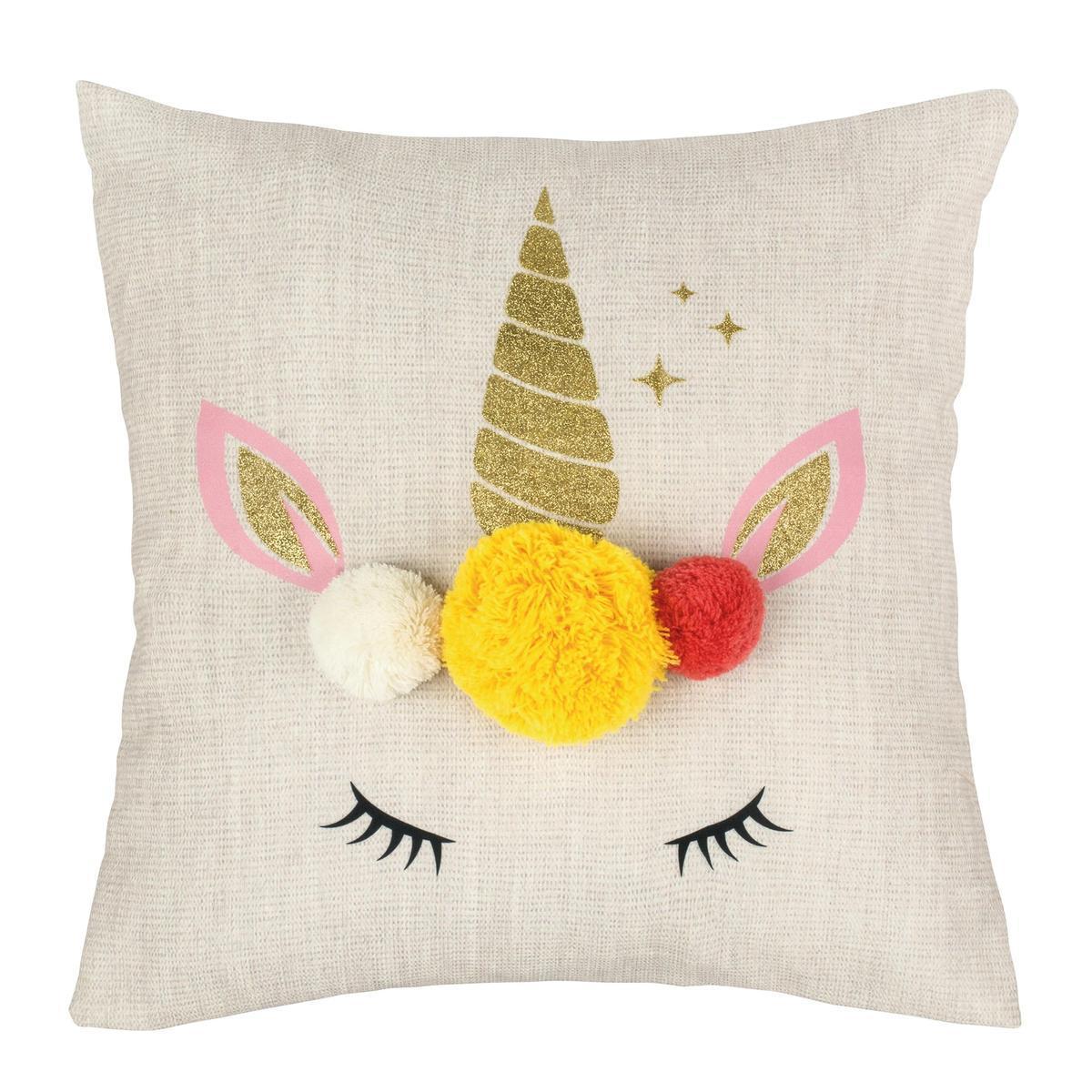 Housse de coussin licorne - 40 x 40 cm