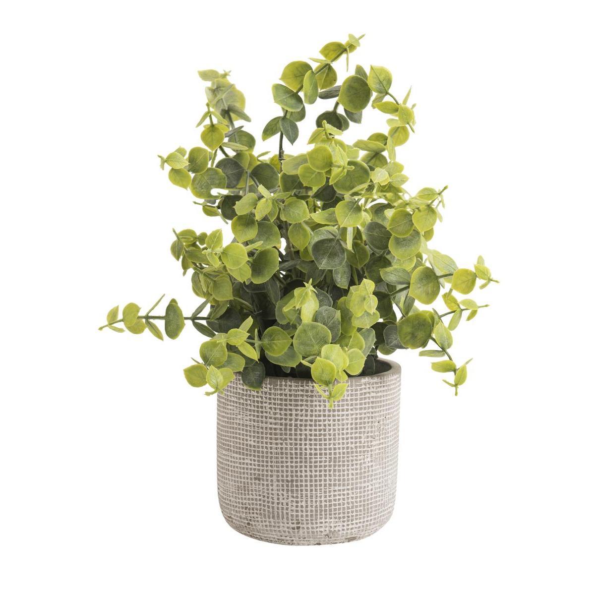 Plante artificielle en pot ciment - ø 19 x H 31.7 cm