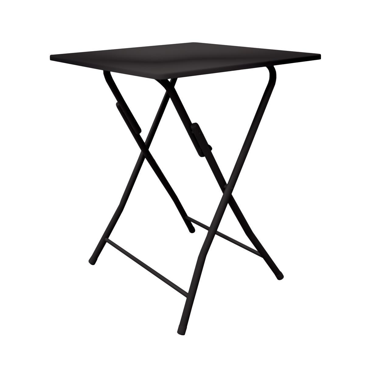 Table d'appoint pliante - 60 x H 75 x 60 cm - Différents coloris - Noir