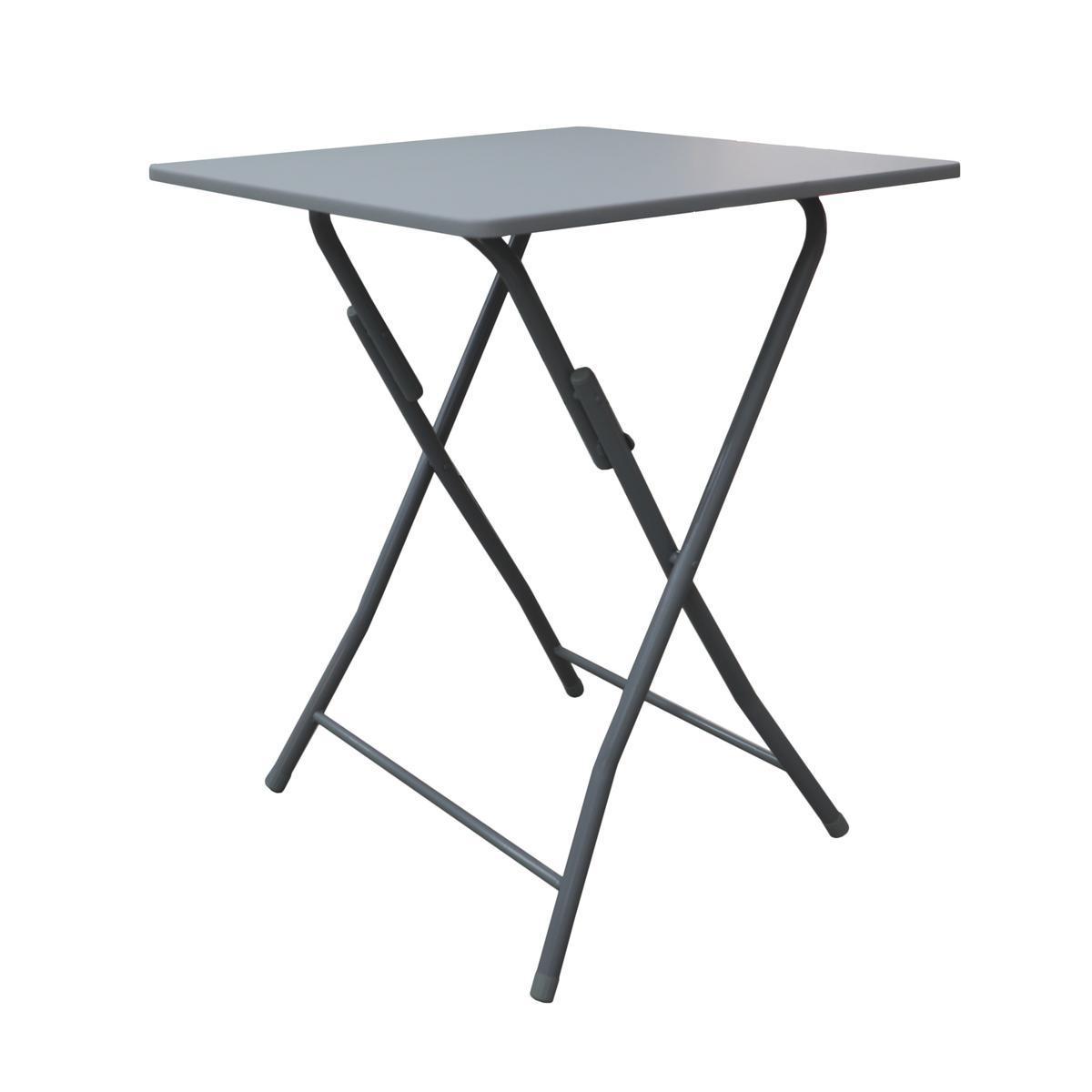 Table d'appoint pliante - 60 x H 75 x 60 cm - Différents coloris - Gris