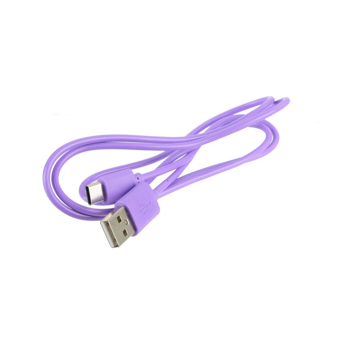 Câble USB type C - L 100 x H 0.7 x l 1.5 cm - Différents coloris - Noir, rose, bleu, violet - BE MIX