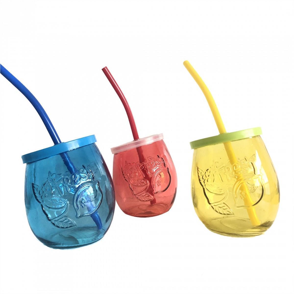 Verre Jar avec paille - 300 ml - Différents modèles