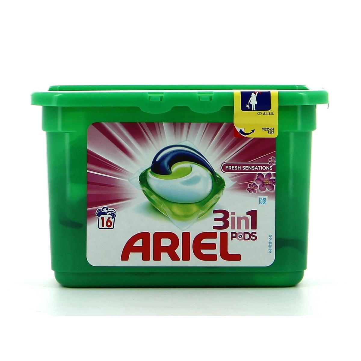 Lessive Pods 3-en-1 Fresh Sensation - 16 doses - ARIEL