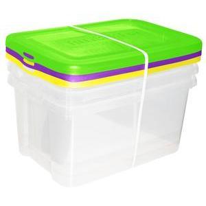 3 Handy Boxes - Différents coloris - L 44.8 x H 35 x l 34.5 cm - Transparent