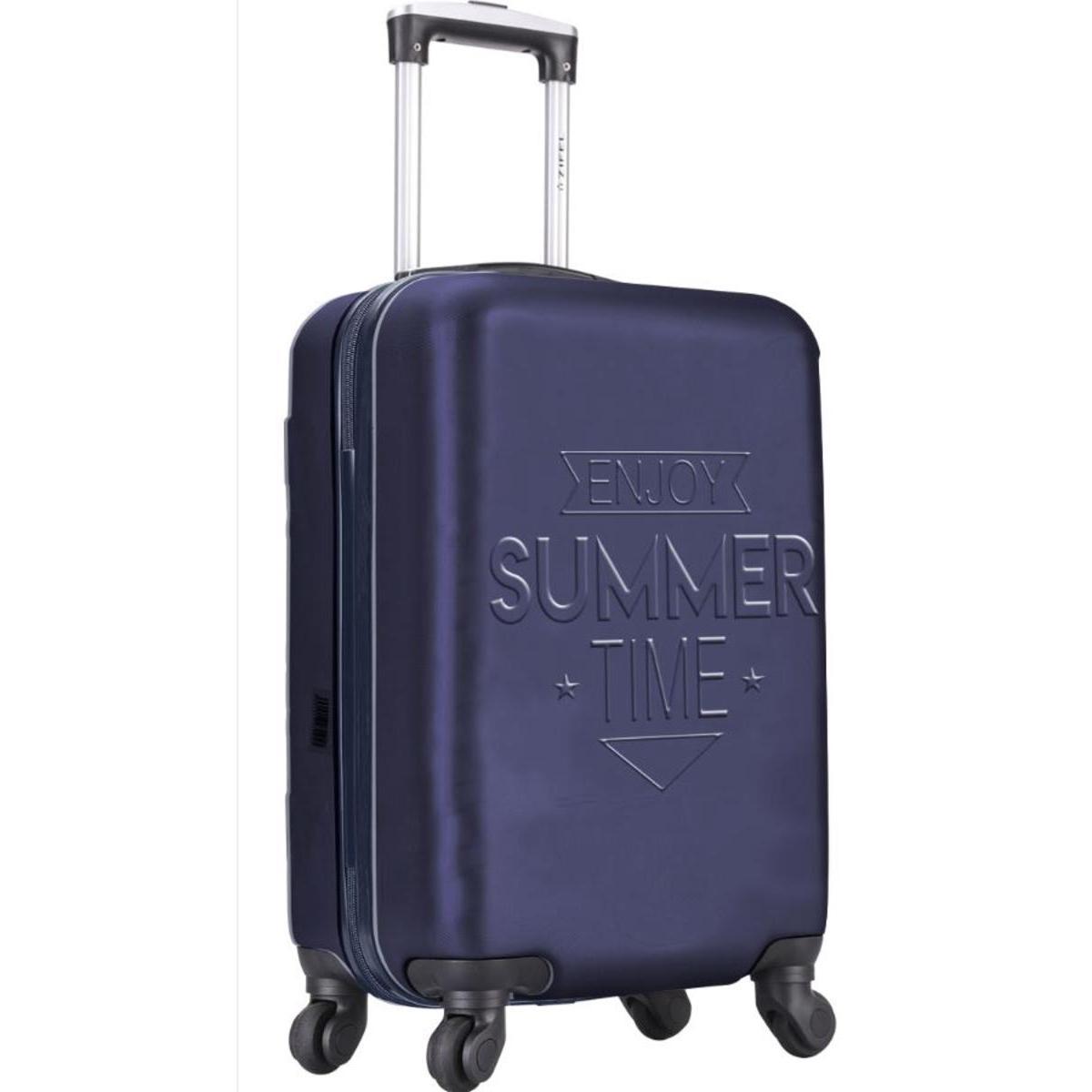 Valise 4 roues - H 70 cm - Bleu marine