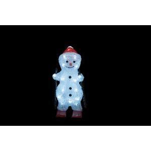 Silhouette électrique bonhomme de neige skieur 30 LED - 20 x 14 x H 28 cm - Blanc froid