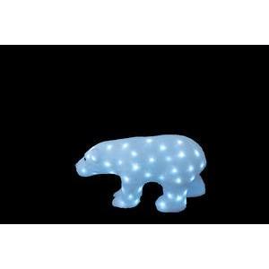Silhouette électrique ours polaire 80 LED - 50 x 18 x H 27 cm - Blanc froid