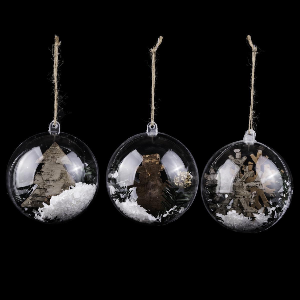 Boule de Noël déco nature - ø 8 cm - Différents modèles