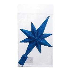 Cimier pailleté étoile polaire - H 20 cm - Bleu