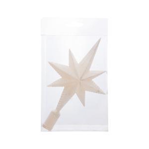Cimier pailleté étoile polaire - H 20 cm - Blanc