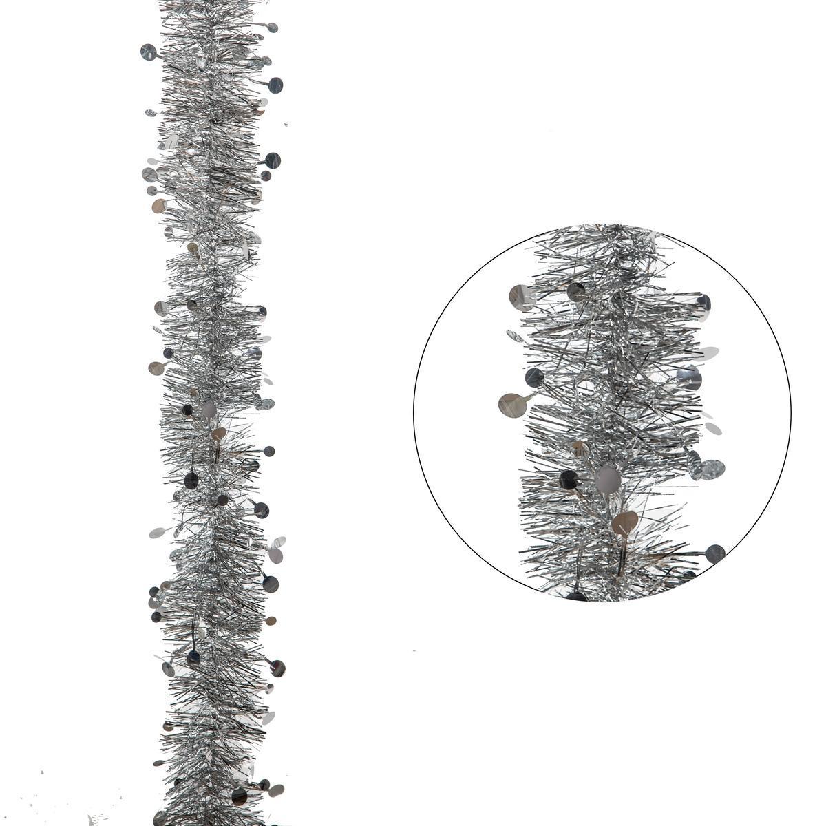 Guirlande scintillante à points - ø 15 cm x L 2 m - Argent