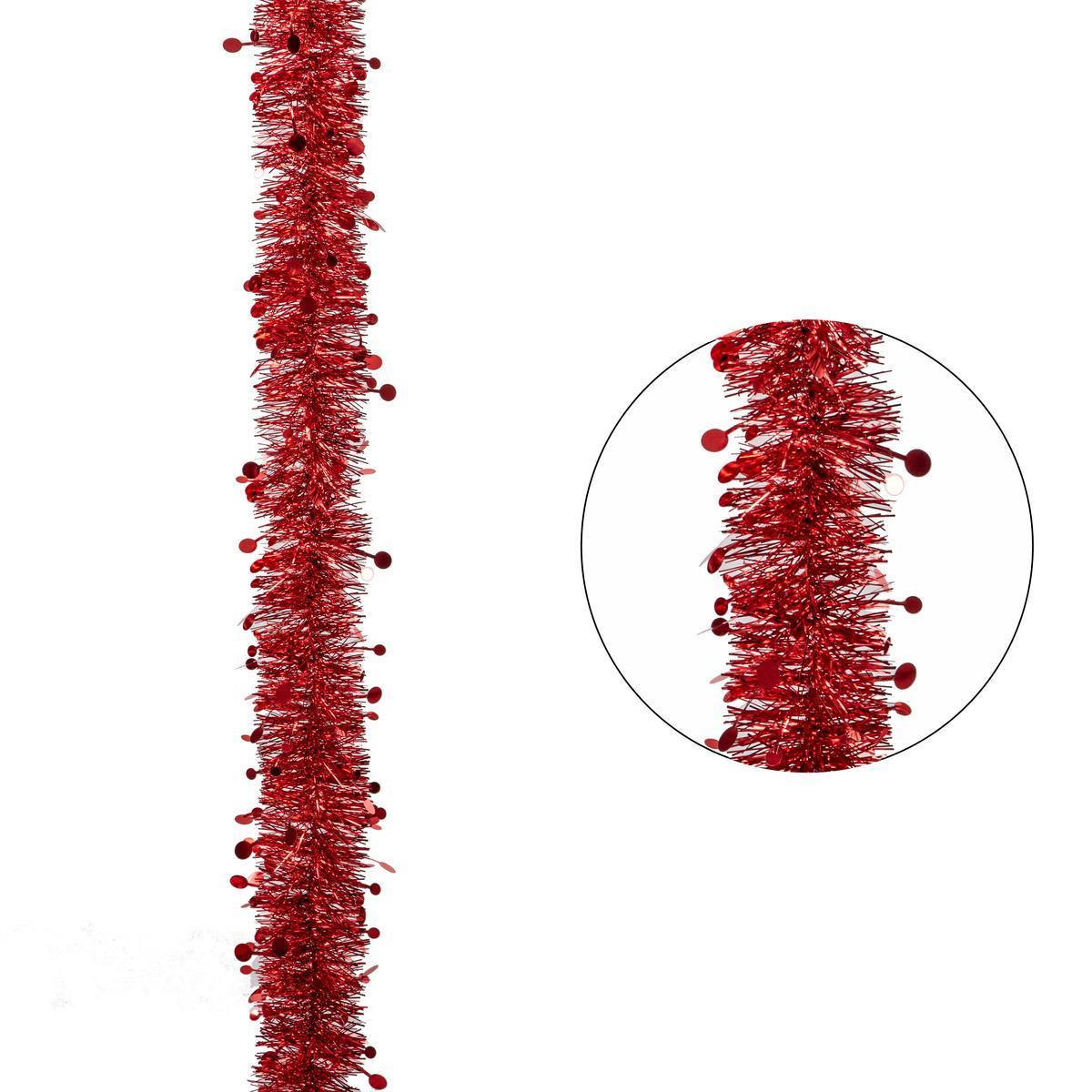 Guirlande scintillante points - ø 15 cm x L 2 m - Rouge