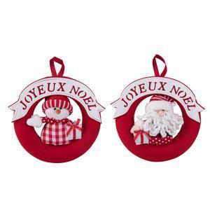 Couronne Joyeux Noël - ø 30 cm - Différents modèles - Rouge, blanc