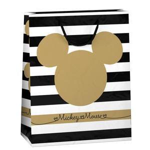Sac cadeau de Noël chic Mickey - Taille L - Différents modèles - Noir, blanc, doré