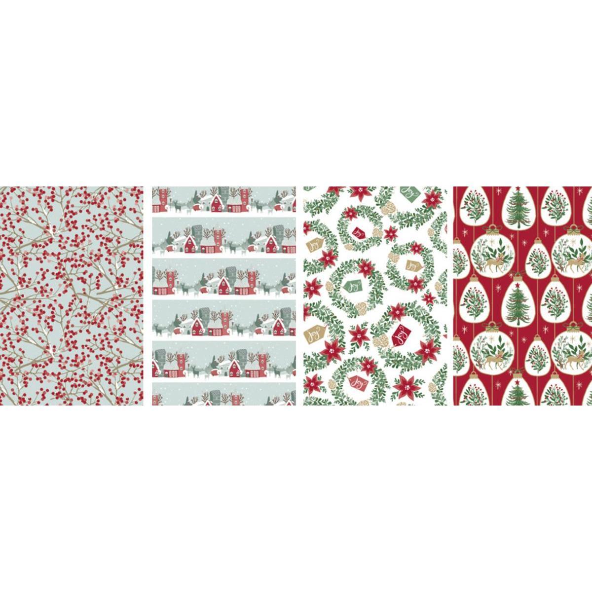 Papier cadeau traditionnel Suédois - 0.7 x 2 m - Différents modèles - Rouge, vert, beige, blanc