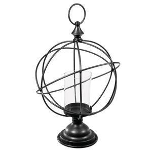 Globe métallique avec photophore - H 41 cm
