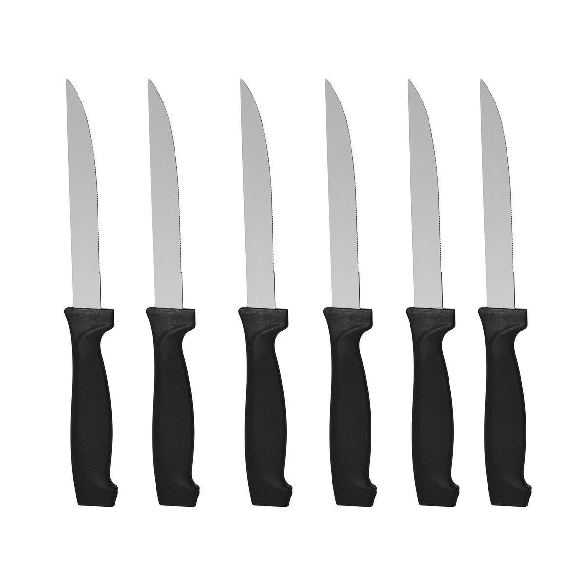 6 Couteaux à steak - Noir