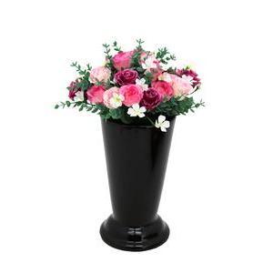 Bouquet artificiel de boutons de roses et petites fleurs - H 36 cm - Différents modèles - Orange, vert, rose, blanc