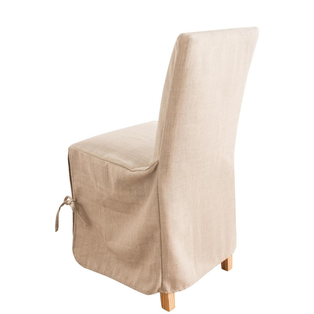 Housse de chaise - 45 x 50 cm - Beige lin