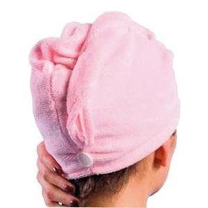 Turban sèche-cheveux en microfibre - Rose