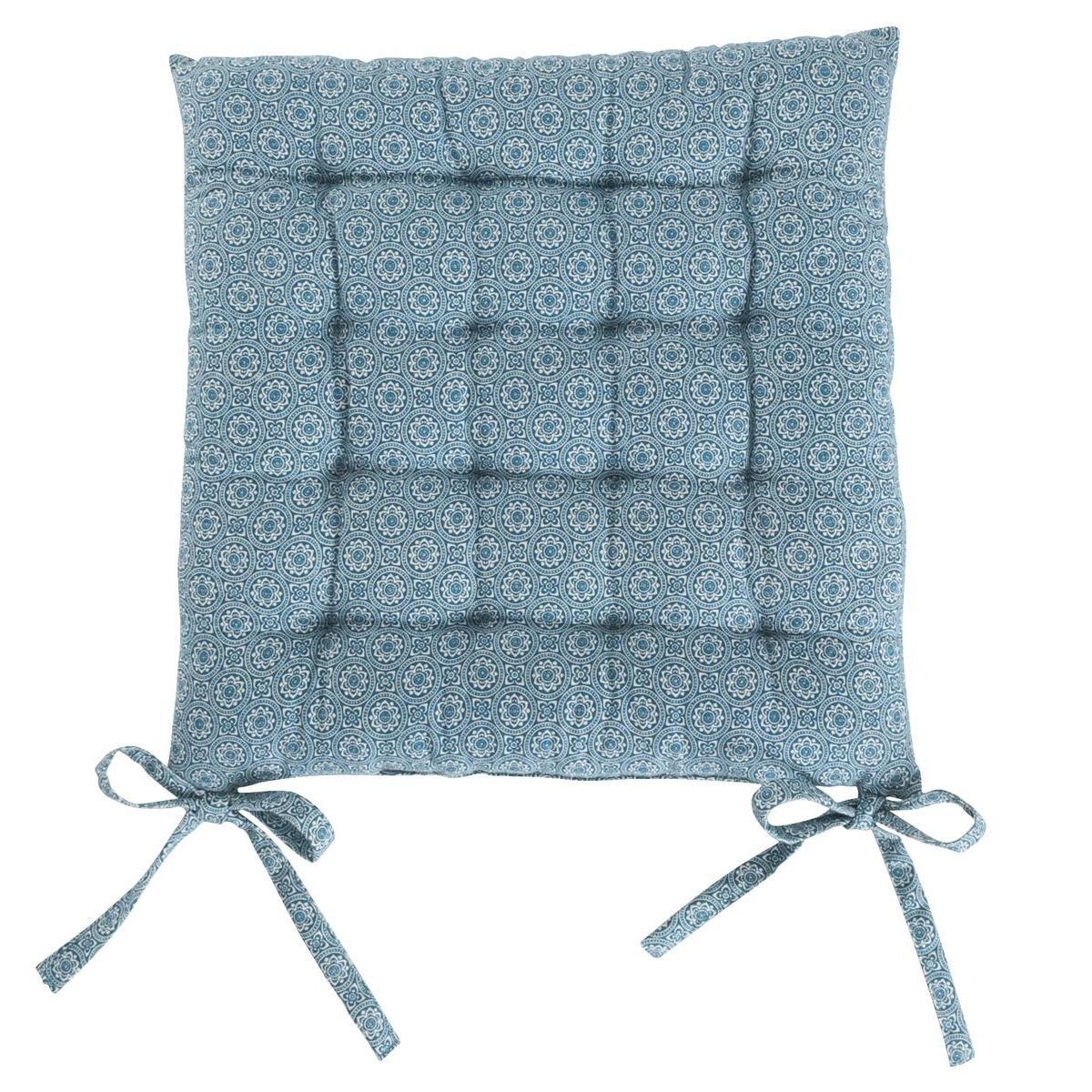 Galette de chaise - 40 x 40 cm - Bleu
