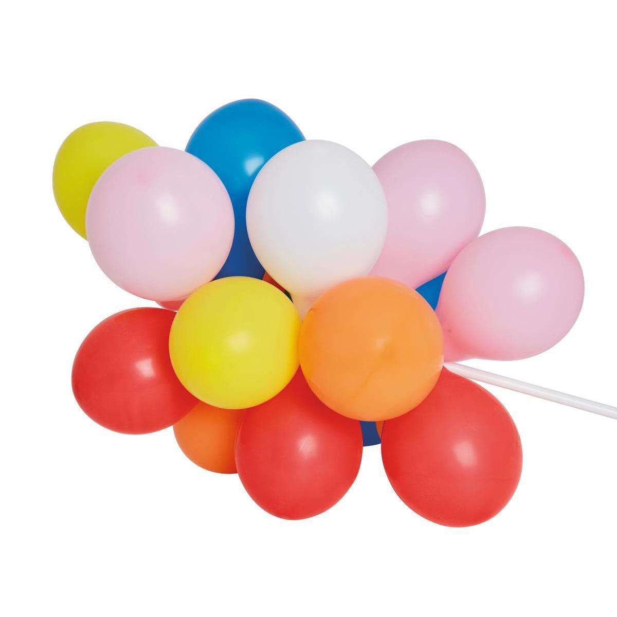 50 ballons assortis - 17.5 cm - Différents modèles - Multicolore
