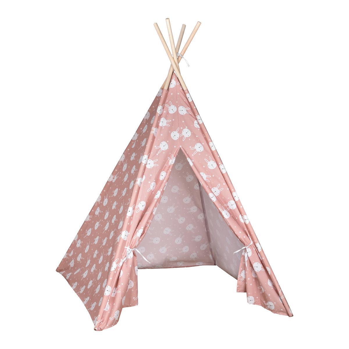 Tipi déco lapin - Rose