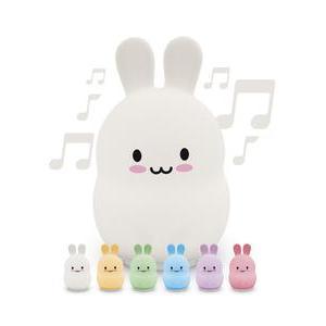 Veilleuse Bluetooth Lapin - ø 8 x H 13 cm - Blanc, multicolore