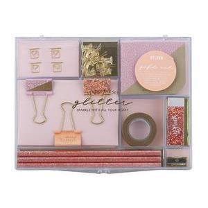 Coffret papeterie - Rose