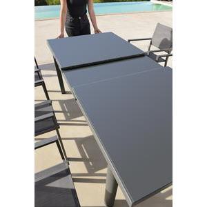 Table extensible automatique Goa - L 180 à 240 x l 100 x H 76 cm - Noir, transparent - MOOREA