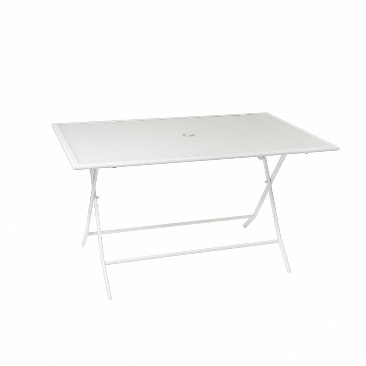 Table pliante Nouméa - L 130 x l 80 x H 71 cm - Blanc