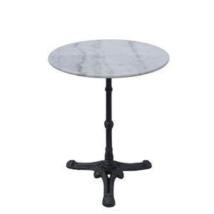 Table ronde en marbre - ø 60 x H 71 cm - Blanc, noir