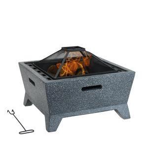 Brasero et barbecue Piro - L 58 x 58 x H 42 cm - Noir - MOOREA