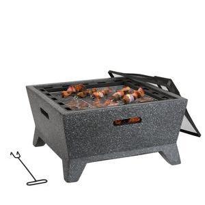 Brasero et barbecue Piro - L 58 x 58 x H 42 cm - Noir - MOOREA