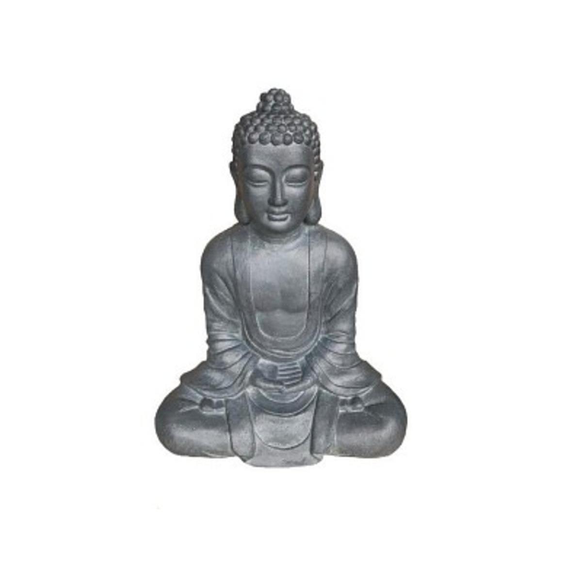 Bouddha assis XXL - 62 x 32 x H 79 cm - Gris - MOOREA